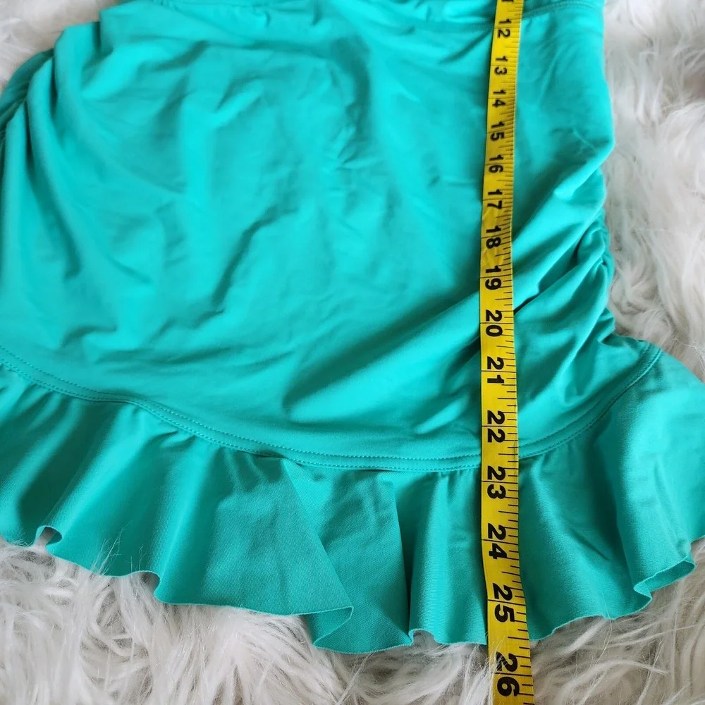 Lands End Underwire Tankini Tank Swim Top Womens Sz 6 Ruffles‎ Rouched Aqua